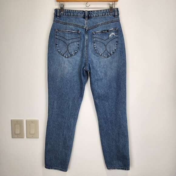 Rolla's Duster High Rise Slim Jeans‎ 29 Blue Distressed 100% Organic Cotton - Picture 2 of 12
